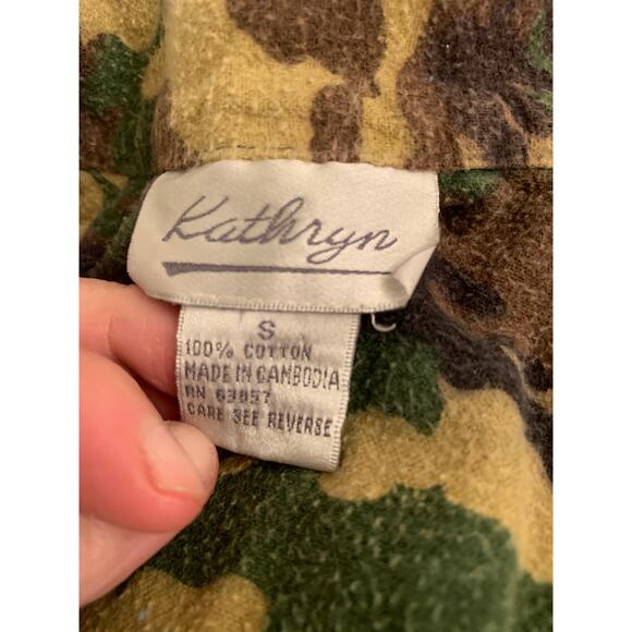 VINTAGE CAMOUFLAGE CAMO FLANNEL PAJAMAS S - Picture 6 of 6